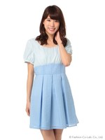 バックリボンシャドーチェックＯＰ/サックス