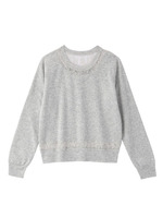 フラワーレース切り替えニット/ライトグレー(011)