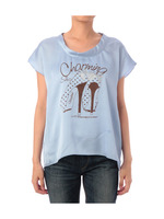 サテンプリントブラウス/イエロー系(031)