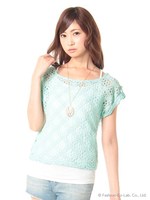 レースプルオーバー/ライトグリーン