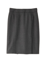 [S]切り替えピンストライプスカート/ダークグレー(313)
