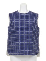 【BED&BREAKFAST】SUMMER MESH CHECK Sleeveless Top/BLUE