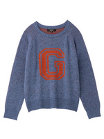 イニシャルデザインラグランスリーブニット/ブルー(192)