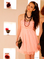 オーガンジーベアパーティードレス/ピンク