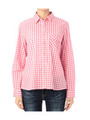 ギンガムチェックコットン長袖シャツ/ピンク系(262)