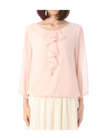 シフォンラッフルブラウス/ピンク系(071)