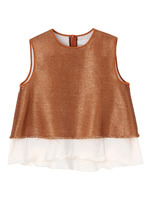 フィルムメッシュブラウス/オレンジ系(067)