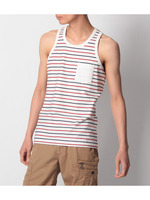 ポケットつきボーダータンクトップ/ライトグレー(311)