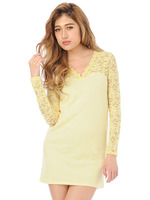 レース切替ポンチワンピース/YELLOW