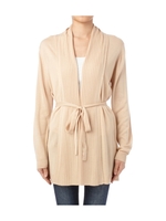 編み地切り替えニットトッパーカーディガン/ベージュ(052)