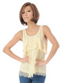 2段フリルレースチュニック/YELLOW