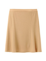 [L]切り替えフレアスカート/ベージュ(052)