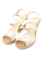 【Tralala】レースウエッジサンダル/ピンク