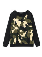 カモフラ切り替えニット/カーキ(527)