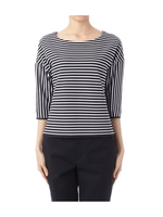 グログランボーダーカットソー/ネイビー(093)