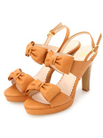 リボンストラップサンダル/ブラウン系(042)