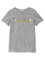 霜降り調箔プリントカットソー/ブラック(019)