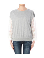 袖レース裏毛スウェット/グレー(512)