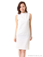 裏毛タイトワンピース/オフホワイト