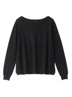 [L]カシミヤ混セミＡラインボートネックニット/ピンク系(073)