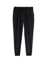 [L]裾リブゆるパンツ/ネイビー(093)