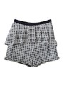 check peplum short pants/black*offwhite