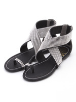 【Funnyshow】ビジュークロスベタサンダル/ブラック