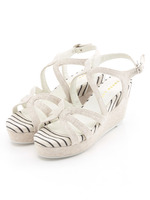 【JELLYBEANS】ダブルウエッジソールサンダル/黒