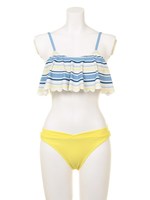 【goods】マルチボーダースカラップビキニ/ピンク