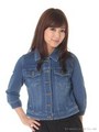 ７分袖デニムジャケット/ライトブルー