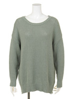 コットンリネンスリットニット/BLU