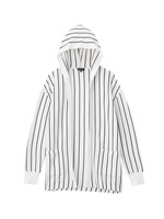 ストライプコットンニットパーカー/ホワイト(301)