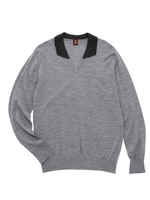 ダブルカラーVネックプルオーバー/ベージュ系(052)