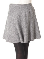 バイアス切り替えフレアスカート/グレー