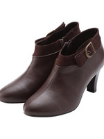 アンクルリボンバックルつきブーティ/ブラウン系(043)