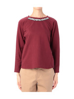 ビジューデザインラグランプルオーバー/ボルドー(064)