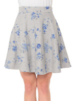 フラワープリントフレアースカート/アイボリー