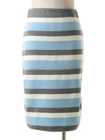 ボーダータイトスカート/SAX