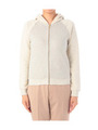ラメ使いツイーディ裏毛ジップアップパーカ/ライトベージュ(051)