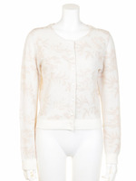 リーフJQニットカーデ/WHT