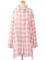 ロングシャツ/ピンク