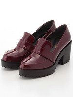 厚底ローファー/ワイン/E