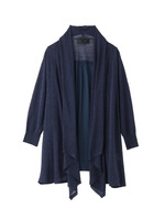 混麻リヨセルニットカーディガン/グレー系(011)