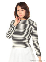 Jアソートテレコ長袖T/グレー