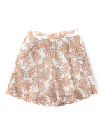 【mystic】レースプリントショートパンツ/キャメル