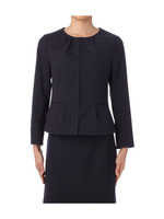 グログランポイントノーカラージャケット/ベージュ(052)