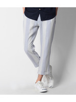 ストライプリネン混パンツ/ベージュ系(354)