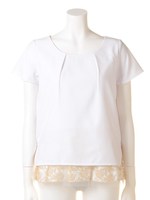 チュール透けフラワー鹿の子トップス/B