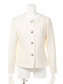 ツイードノーカラージャケット/IVORY