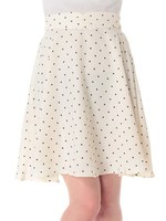 ドット柄フレアースカート/ネイビー柄